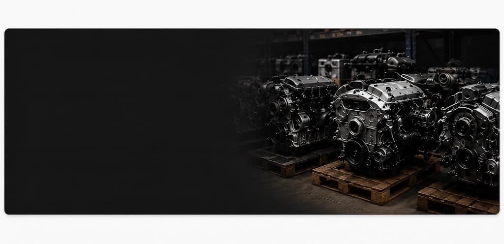 Mercedes engines on workshop pallets