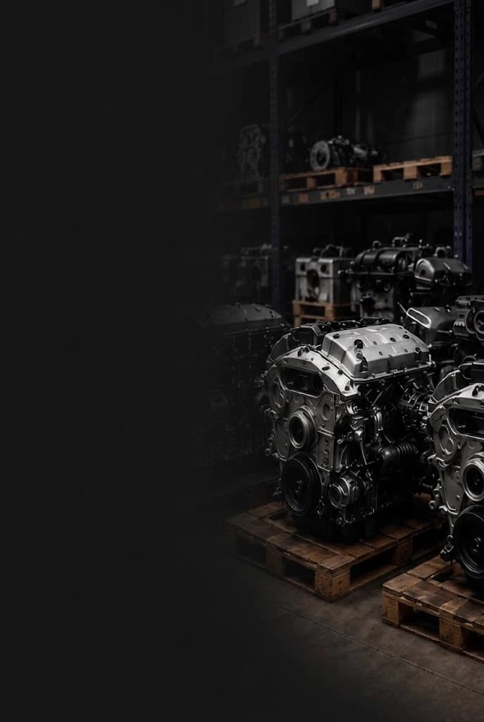 Mercedes engines on workshop pallets